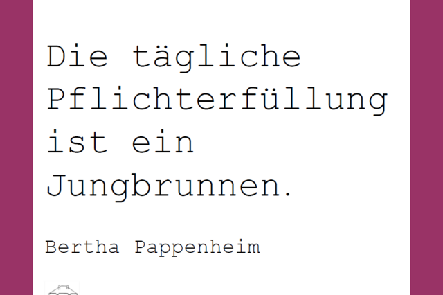 Bertha Pappenheims Denkzettel