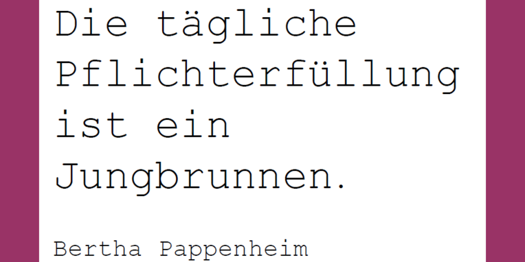 Bertha Pappenheims Denkzettel