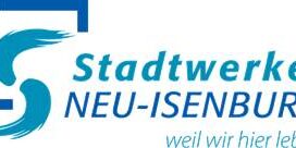Blaues Logo der Stadtwerke Neu-Isenburg auf weißem Hintergrund