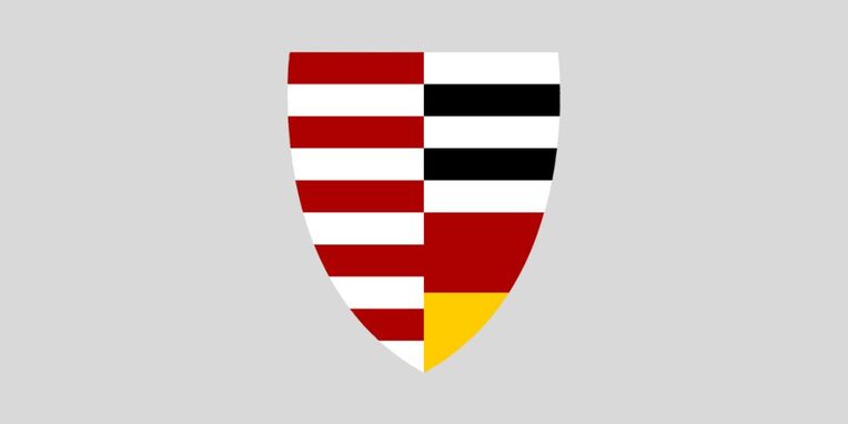 Wappen der Stadt Neu-Isenburg auf grauem Hintergrund