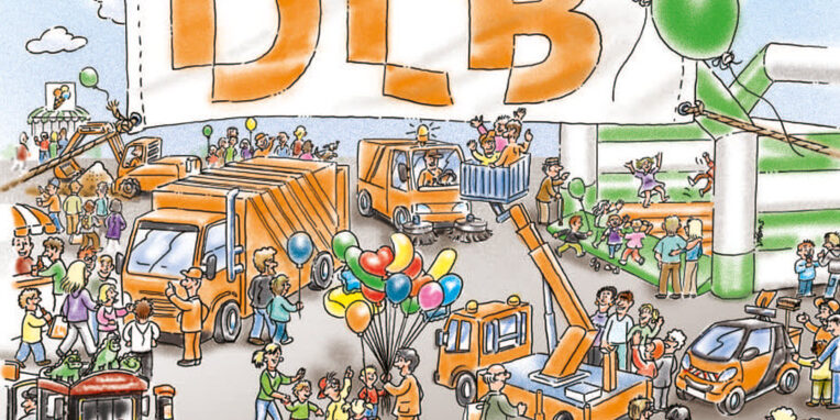 buntes Plakat zum Tag der offenen Tür beim DLB