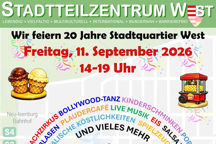 Ankündigung Sommerfest Stadtteilzentrum West