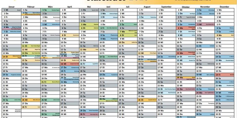 Interkultureller Kalender 2025