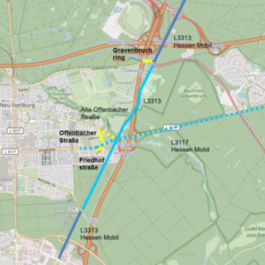 Entwurfsplanung für Radwegeabschnitt zwischen Graven-bruchring und Neuhöfer Straße