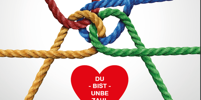 Du bist unbezahlbar steht in einem Herz