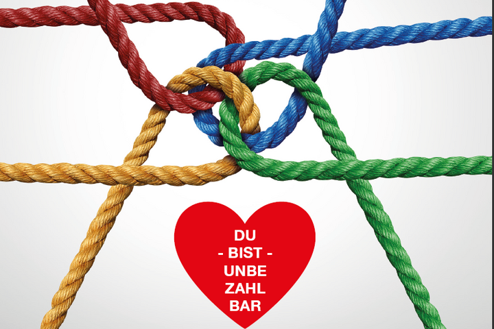 Du bist unbezahlbar steht in einem Herz