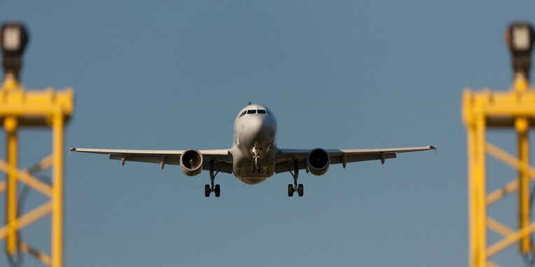 Landendes Flugzeug