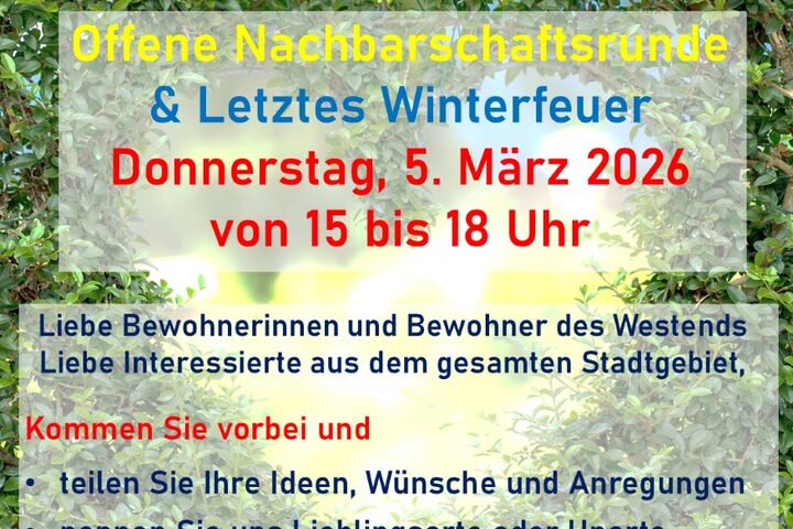Plakatankündigung zur Veranstaltung im Stadtteilzentrum West am 5. März 2026