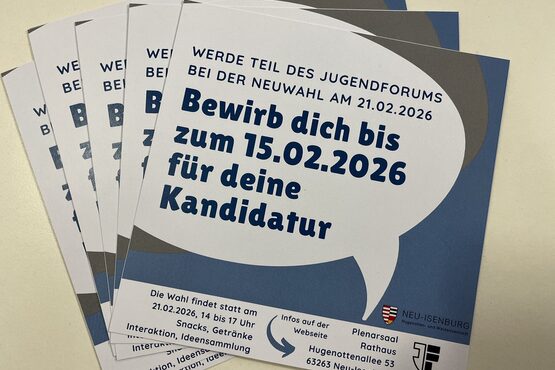 Vorderseite des Flyers Jugendforum Bewerbung um eine Kanditatur