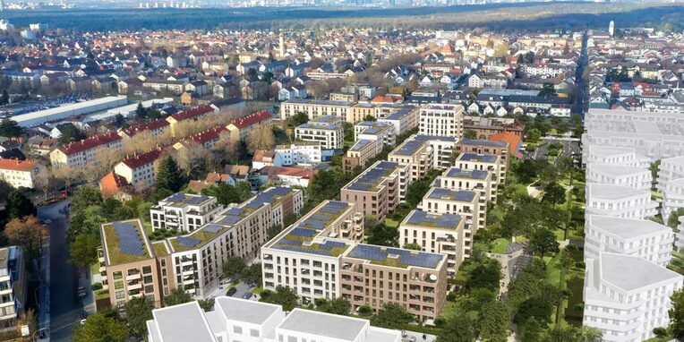 Foto Luftansicht der "Neuen Welt" in Neu-Isenburg