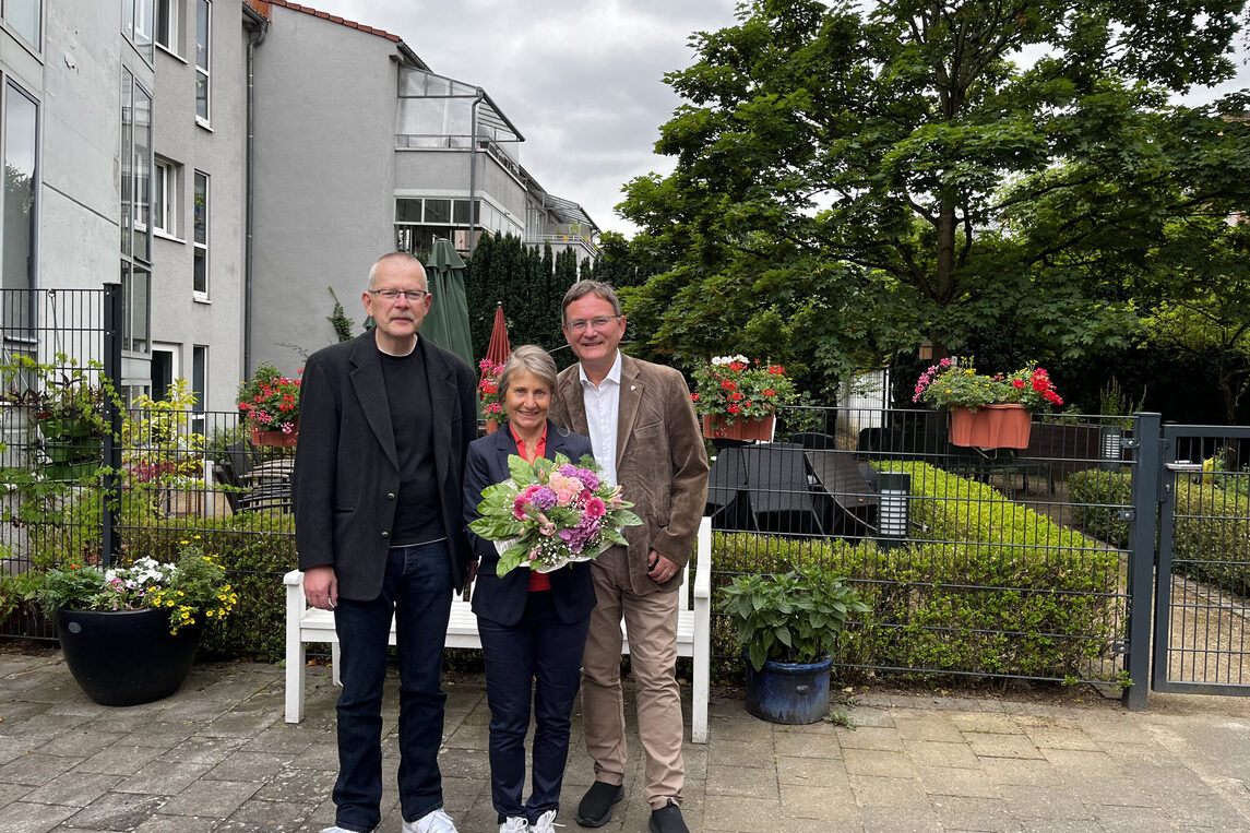 vlnr: Joachim Günther, Gundula Saurer, Bürgermeister Dirk Gene Hagelstein