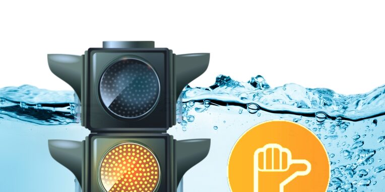 Die Wasserampel steht auf Gelb