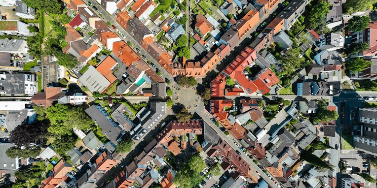 Drohnenfoto Marktplatz und Alter Ort