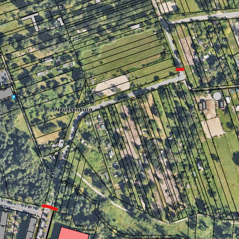 Schindkautsweg und Triebweg mit Sperrbereich (siehe rote Markierung in der Karte)