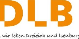 Logo des DLB in orangefarbenen Buchstaben
