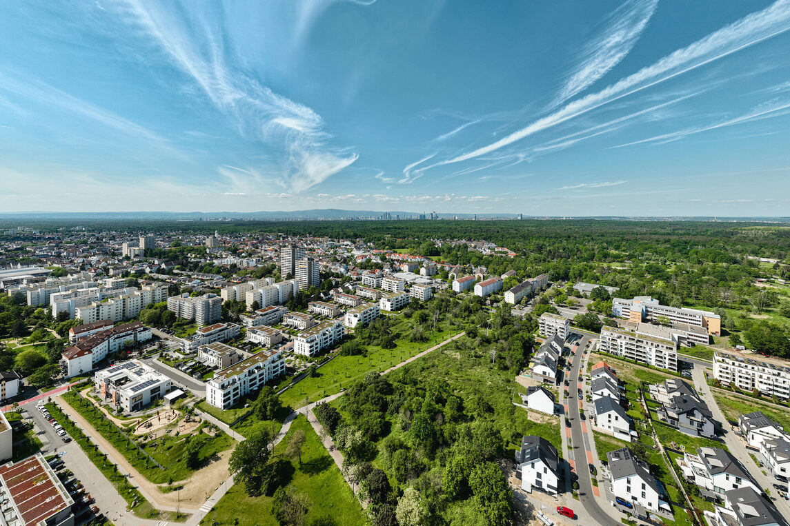 Skyline Neu-Isenburg mit Blick auf das Wohngebiet Birkengewann
