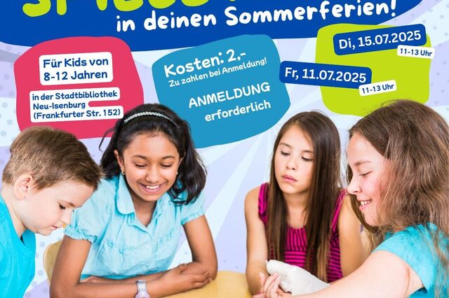 Flyer zum Spieletreff in der Stadtbiblithek