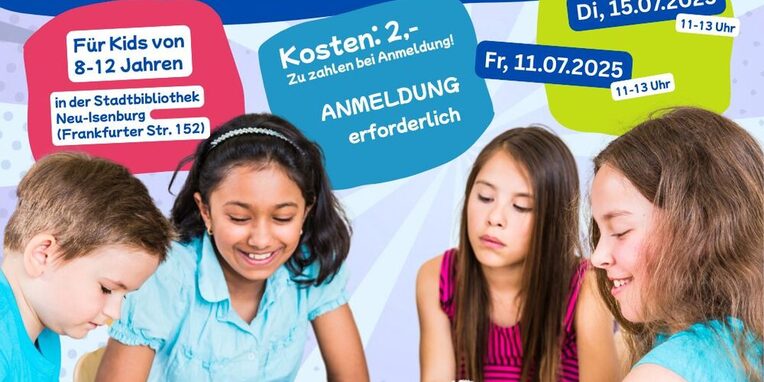 Flyer zum Spieletreff in der Stadtbiblithek