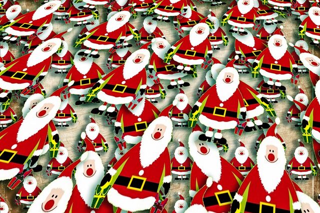 viele kleine Weihnachtsmänner