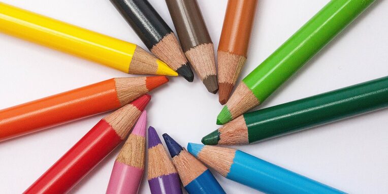 Buntstifte, Farbstifte, Sternförmig.