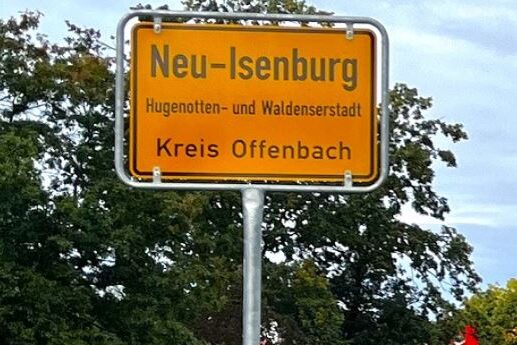 neues Ortschild Neu-Isenburg