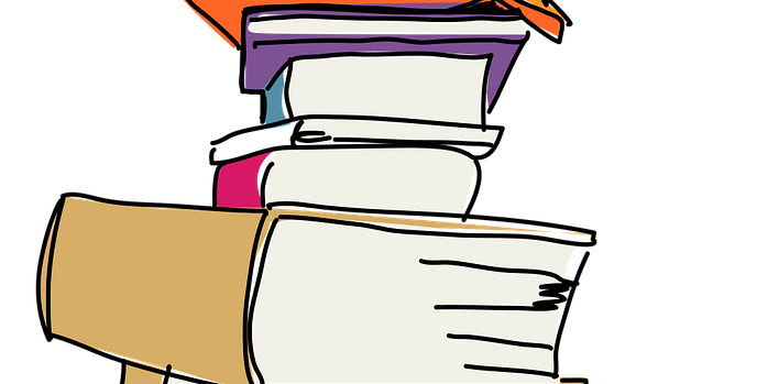 Ein Stapel bunter Bücher