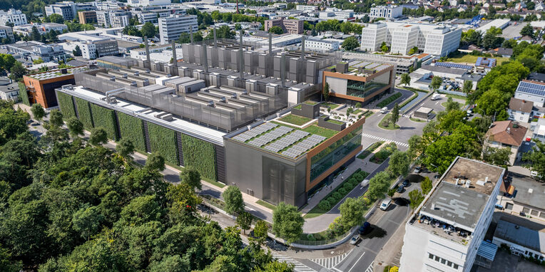 Planungsentwurf des Goodman FRA02 Data Centre in der Rathenaustraße, Neu-Isenburg