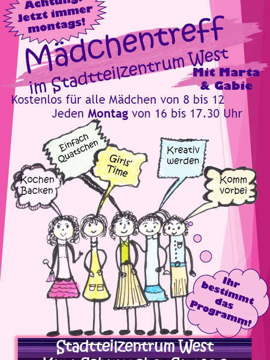 Plakat zum Mädchentreff