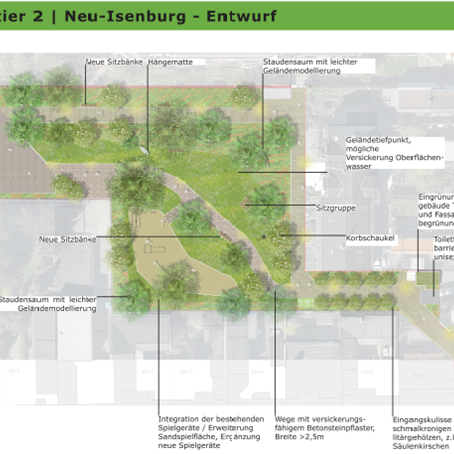 Entwurfsplan für die Neugestaltung des Quartier 2