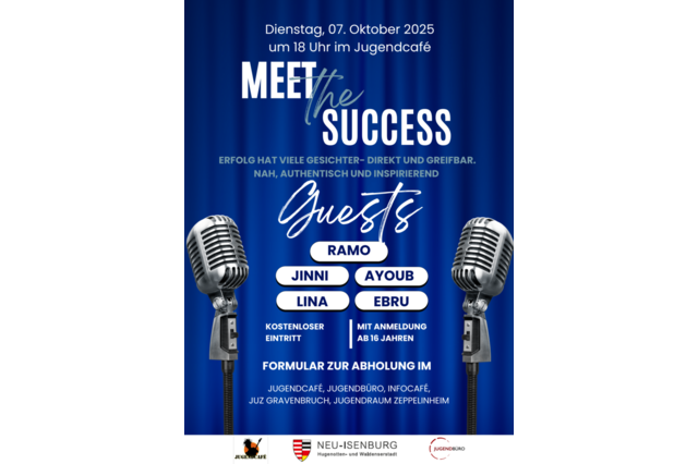 Meet Success Veranstaltung am 7. Oktober im Jugendcafé
